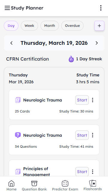 BoardCerts study planner on mobile