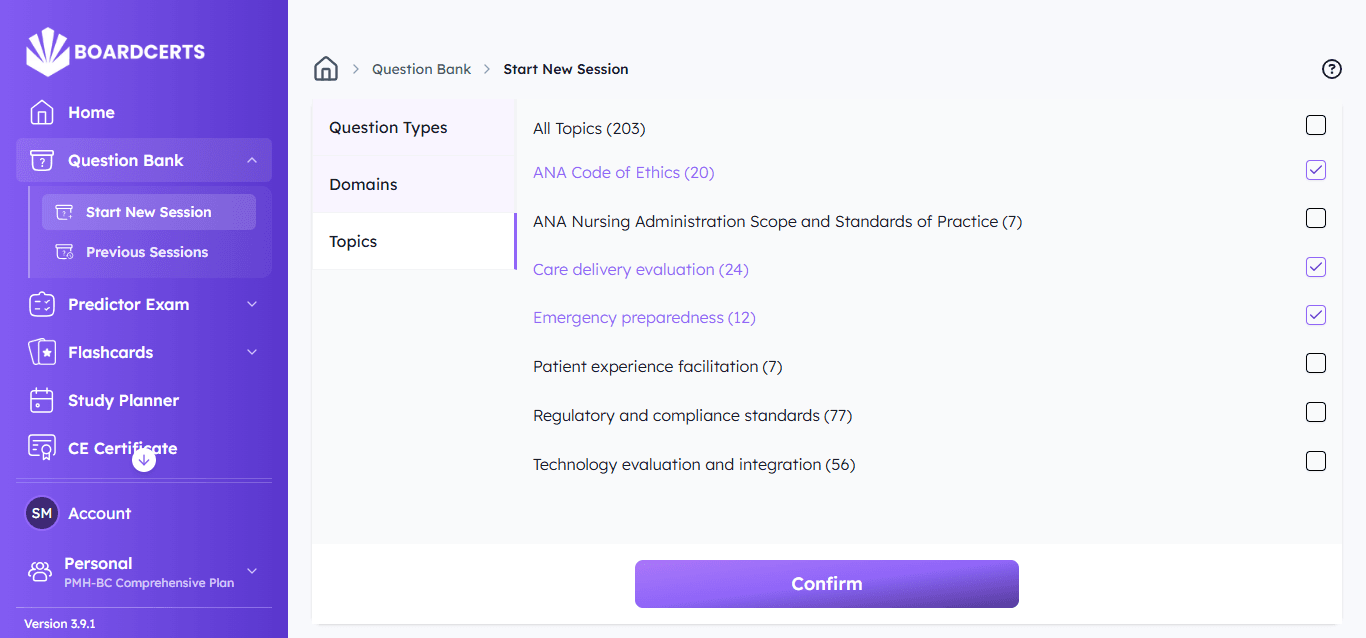 pmh-bc exam filters topics.