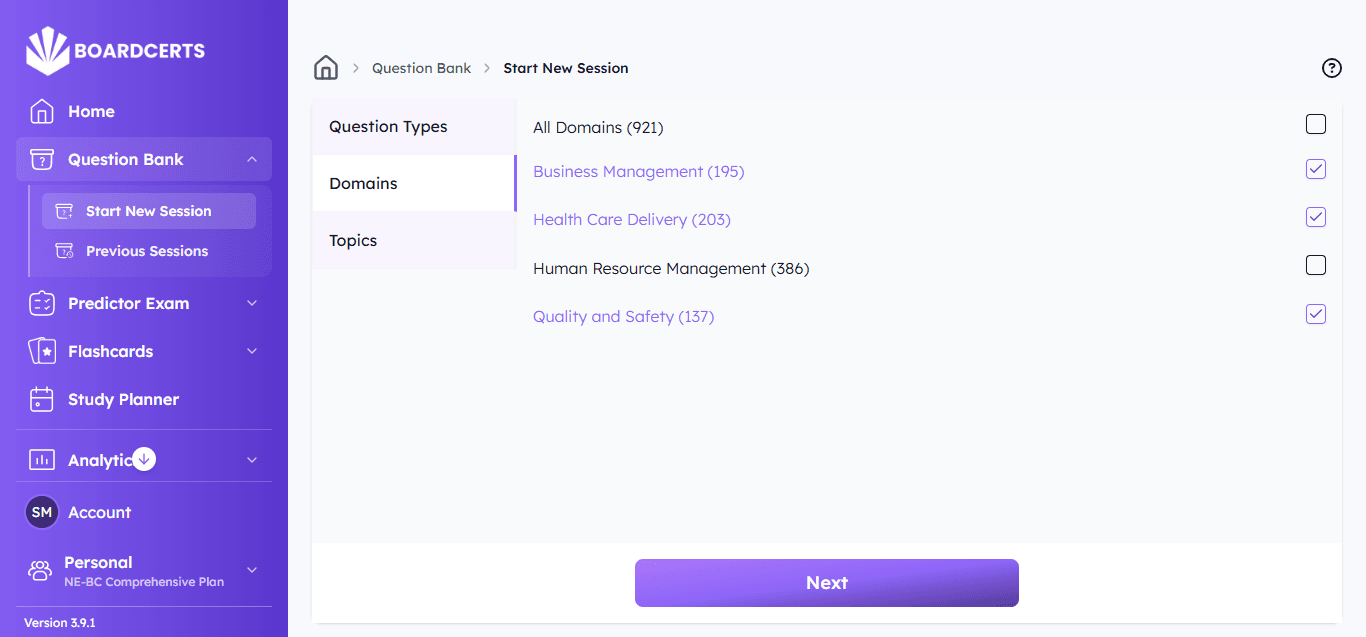 ne-bc boardcerts domain filters