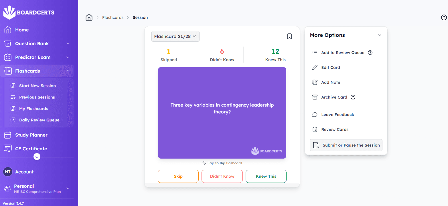 BoardCerts flashcards screenshot
